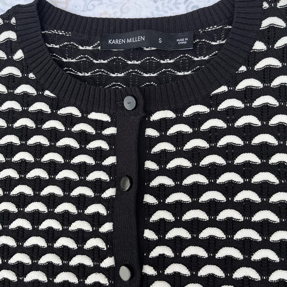 Karen Millen Geometric Black and White Cardigan - Picture 4 of 13